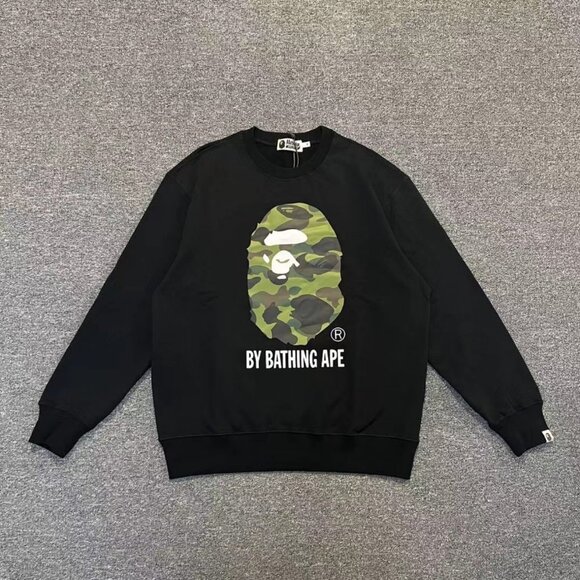 Bape Black Crew Neck Long Sleeve T-Shirt - Main Image